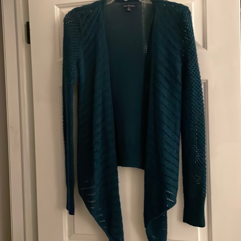 American eagle blue cardigan sweater